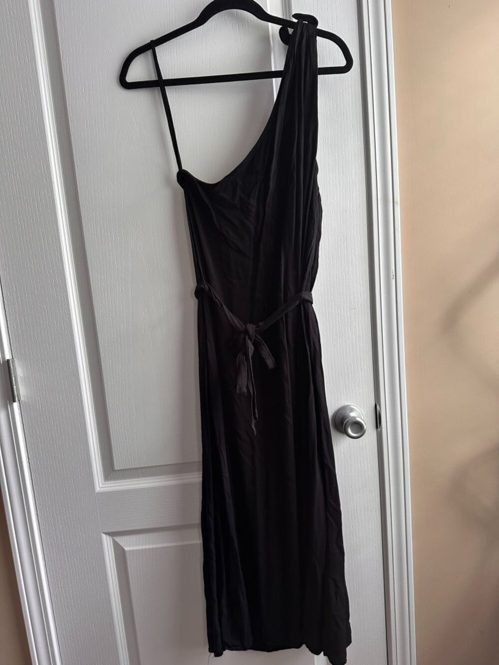 Antonio Melani Black Long One Shoulder Dress Size Large